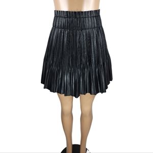 7 For All Mankind Pleated Faux Leather Skirt